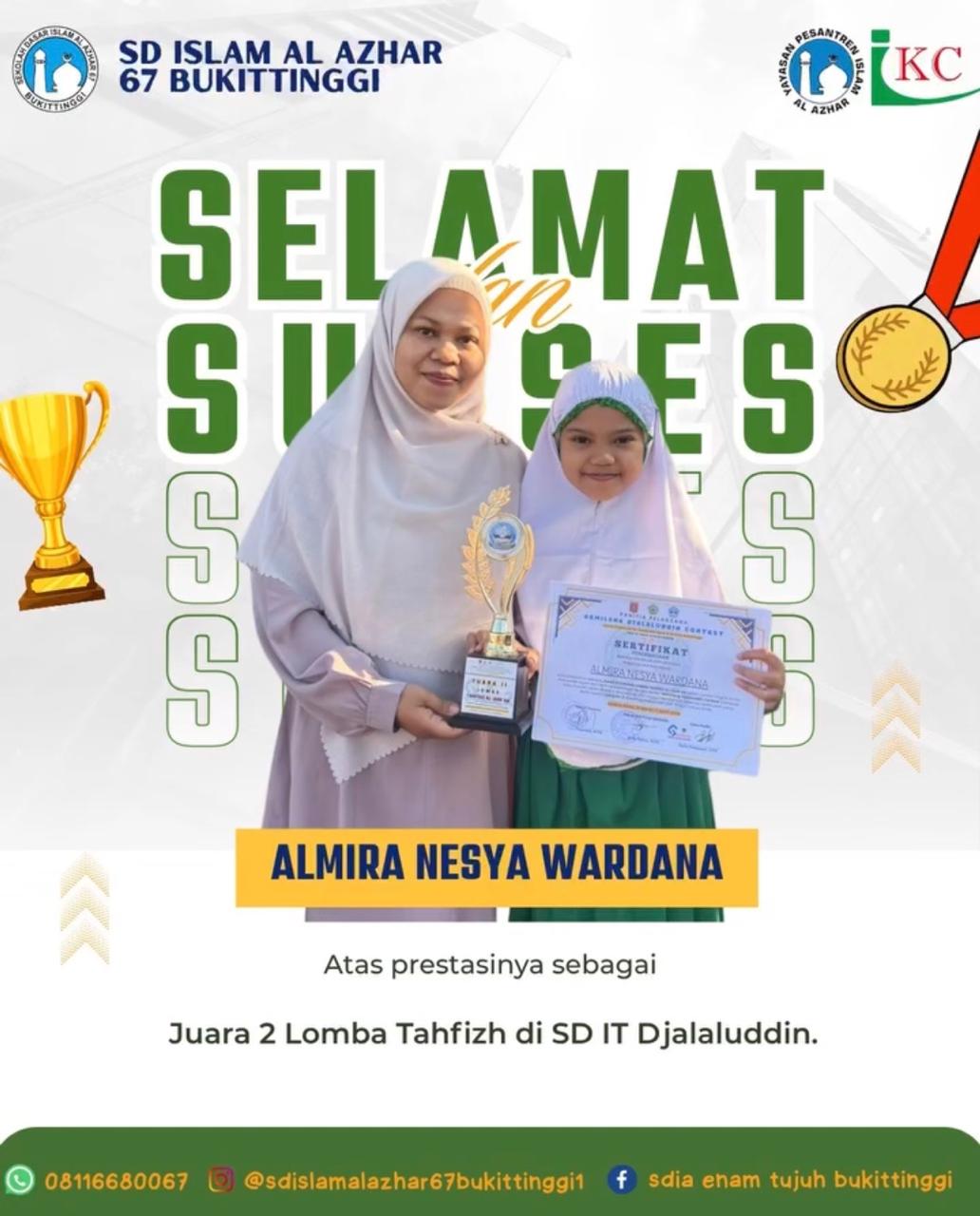 Juara 2 Lomba Tahfizh di SDIT Djalaluddin