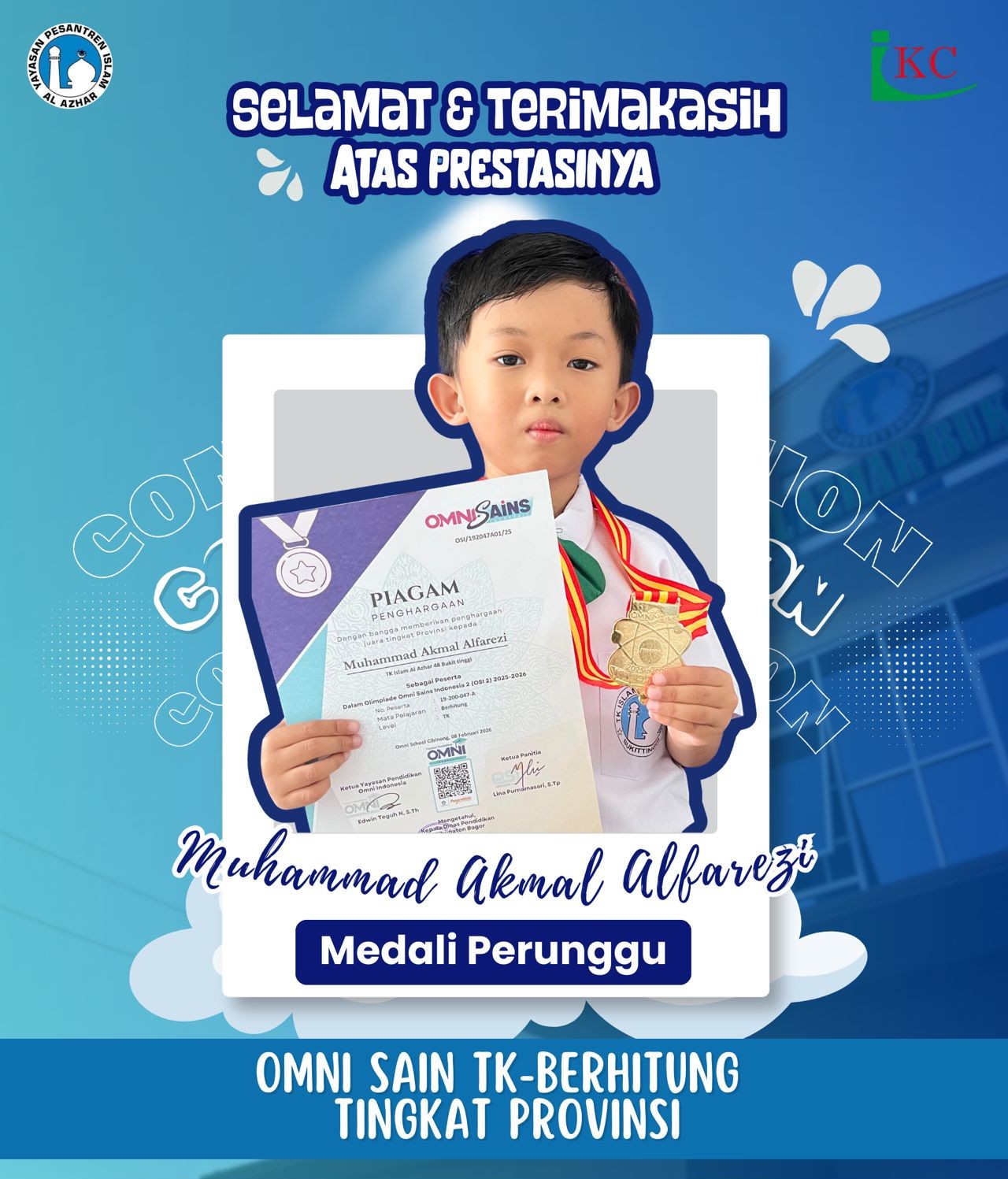 Medali Perunggu Omni Sains-TK Berhitung Tingkat Provinsi