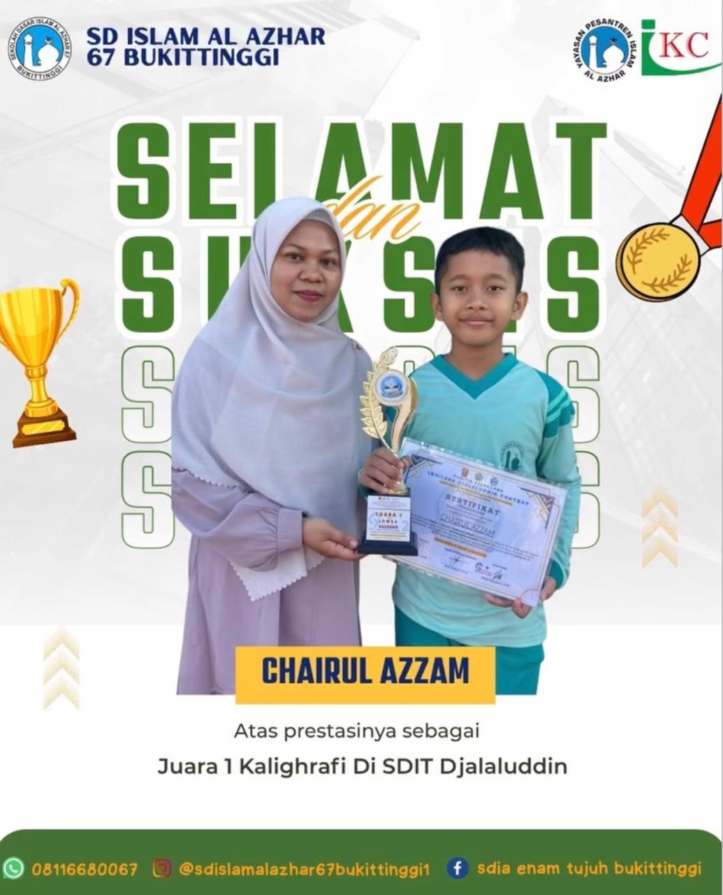 Juara 1 Kalighrafi di SDIT Djalaluddin