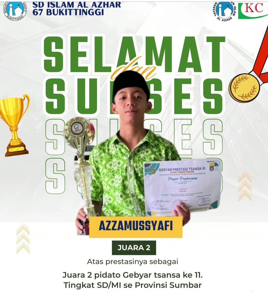 Juara 2 Pidato Gebyar Tsansa ke 11. Tingkat SD/MI se Provinsi SUMBAR