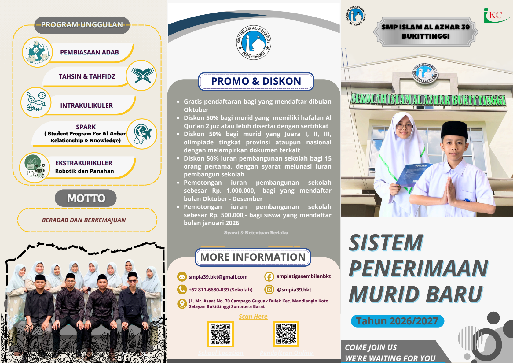 Brosur SPMB SMPIA 39 Bukittinggi foto 1